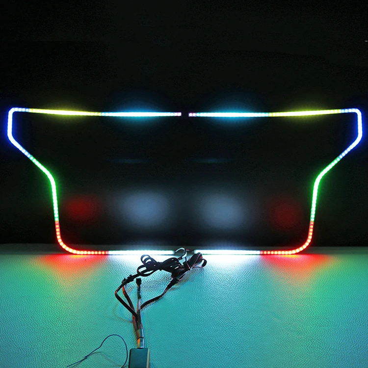 New 345mm led headlight lamp sequential RGB flowing halos kits angel eyes for Ford F150