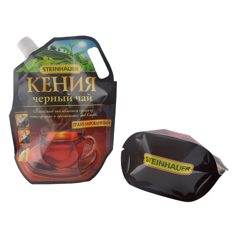 Liquid Water Package Doypack Custom Design Printing 250ml Reusable TEA Food Spout Pouch