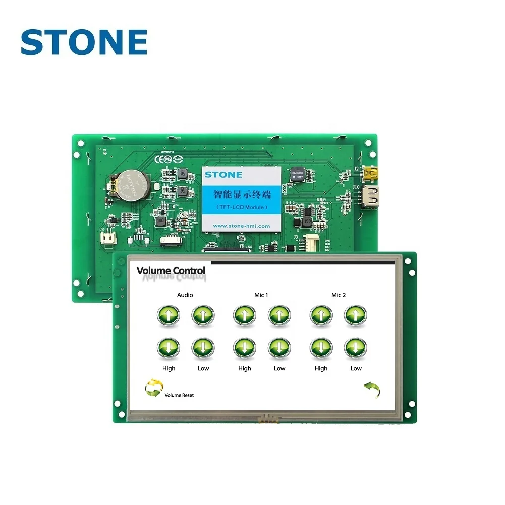 
7 Inch TFT Controlled By Any MCU 1000 Nits LCD Programmable Capacitive Touch Screen 
