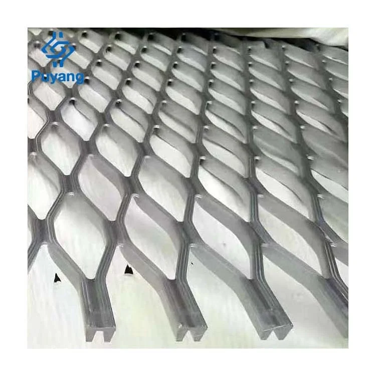 Foshan Puyang factory aluminum profile 6061 punching mesh diamond grating door walking grid aluminum mesh