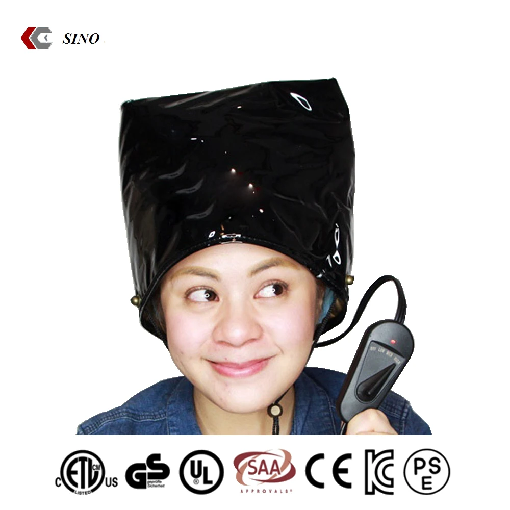 
Good quality PVC fast heating Hair steamer cap for home use Black heating cap portable hair steamer wholesale 