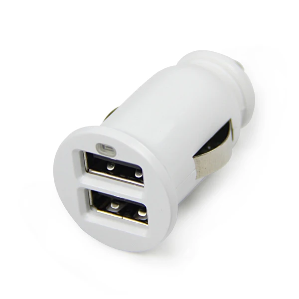 
High quality lowest price 2.4A dual usb port mobile phone mini car charger 
