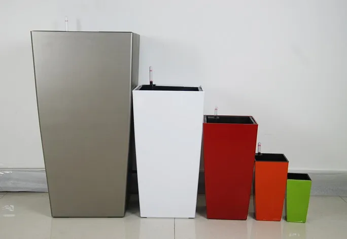 Leizisure new self watering plastic marble style garden flower pots decorative plant pot macetas for home hotel