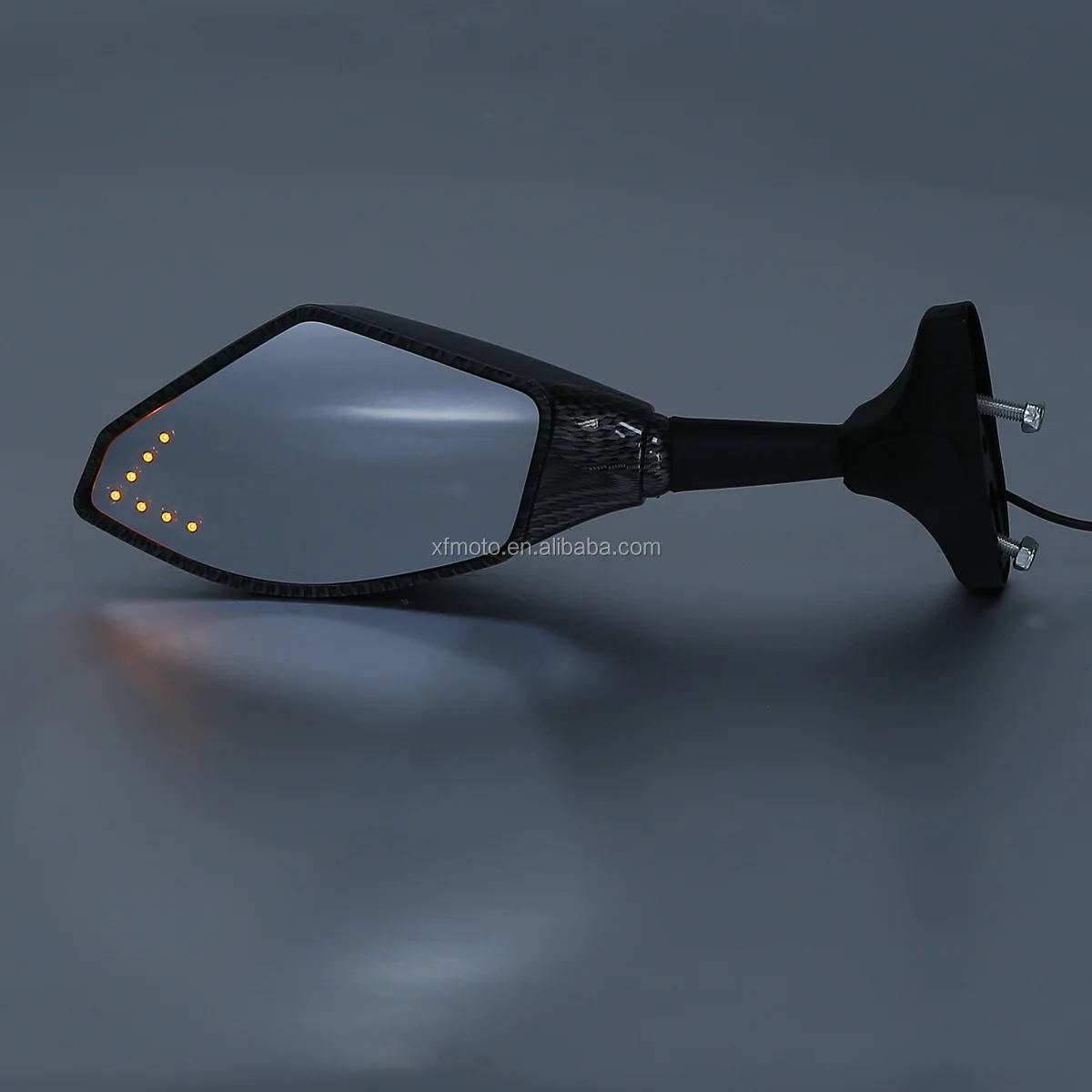 
TCMT XF-490-01-F Carbon Fiber Rear view Mirrors LED Turn Signal Dirt Bike For Yamaha FZR 600 750 