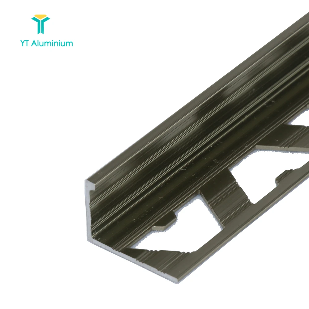 Aluminum Decorative Tile Edge L Shape Powder Coated Black 12.5mm Ceramic Tile Trim Corner