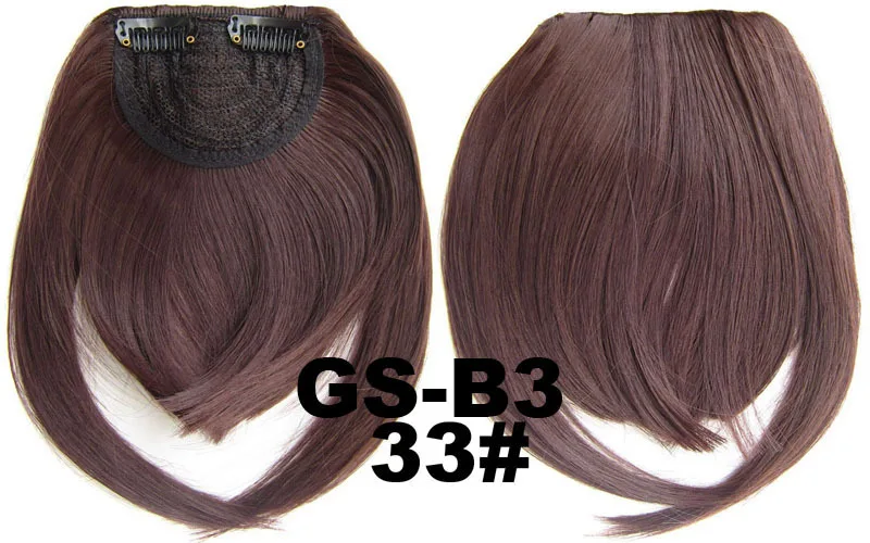 Short Front Neat Bangs Synthetic Hair Bang Fringe Clip In Hair Extensions With High Temperature Synthetic Fiber Black Brown