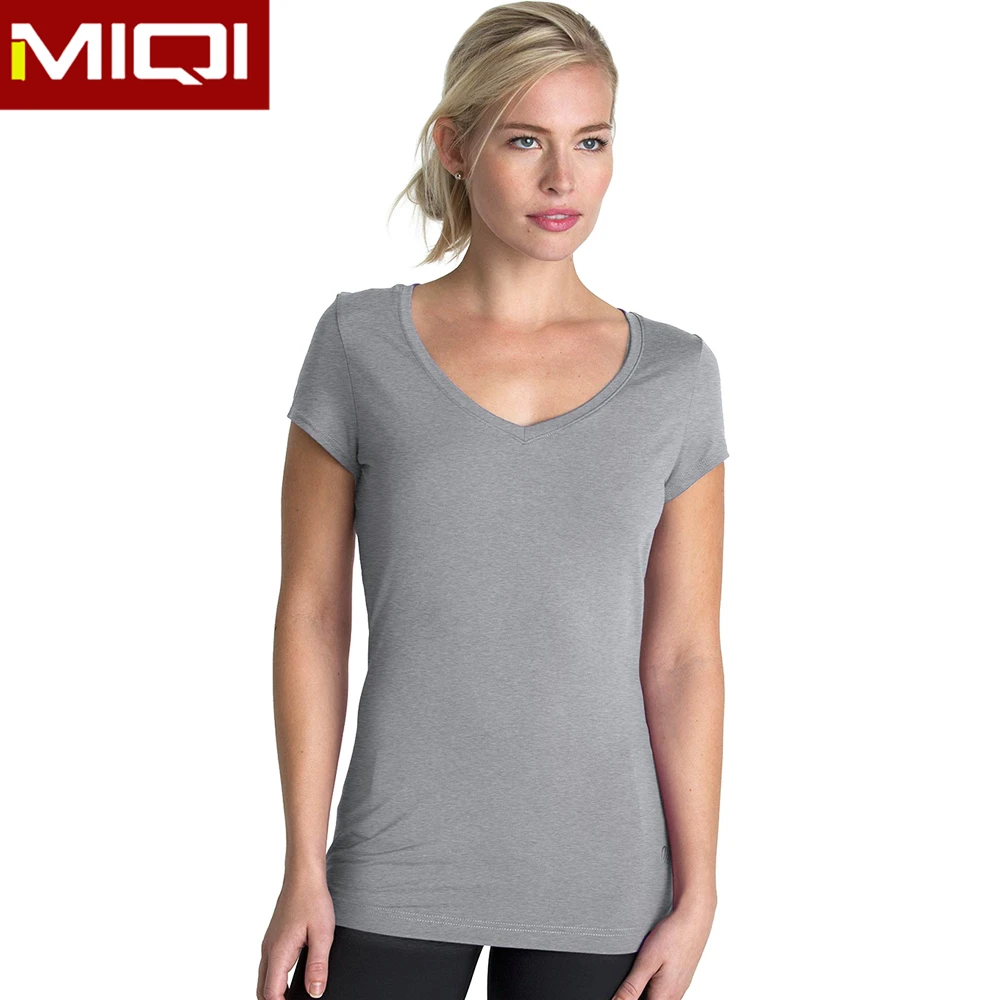 Plain Nylon Spandex Female Sports Tee Shirts Wholesale Custom Stylish Private Label Women Sport Tshirt