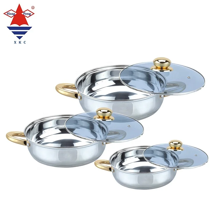 Hot sale 6pcs capsulated bottom caldero cooking pot stainless steel induction cookware set