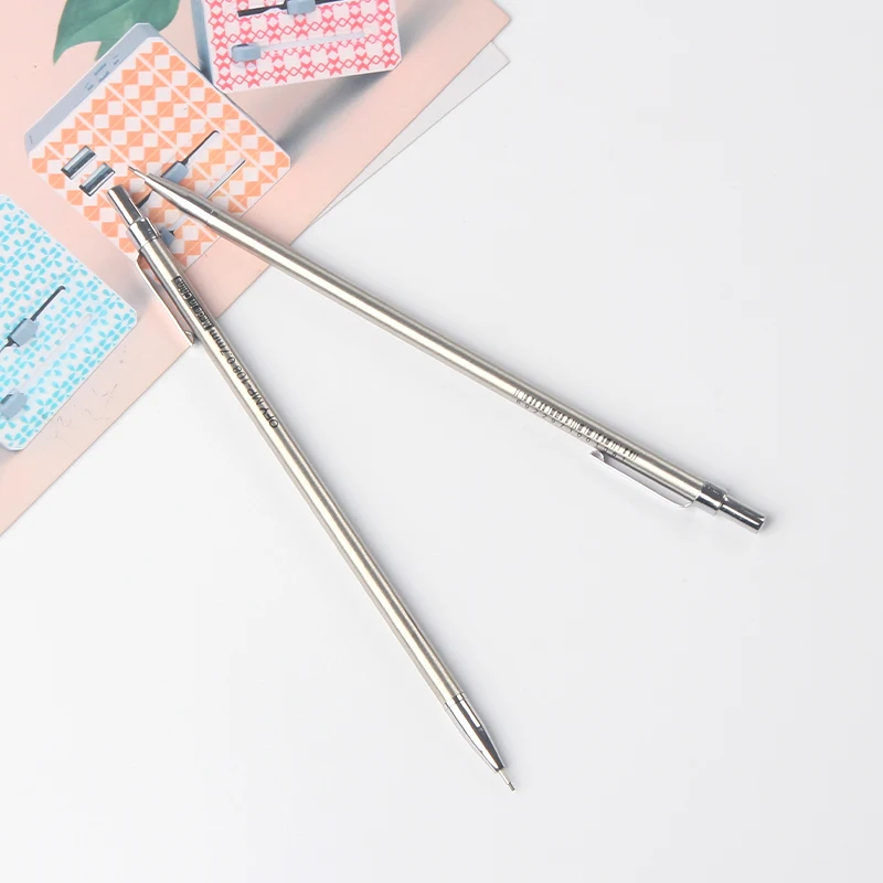 Fancy silver color slim thin Metal Mechanical Pencil