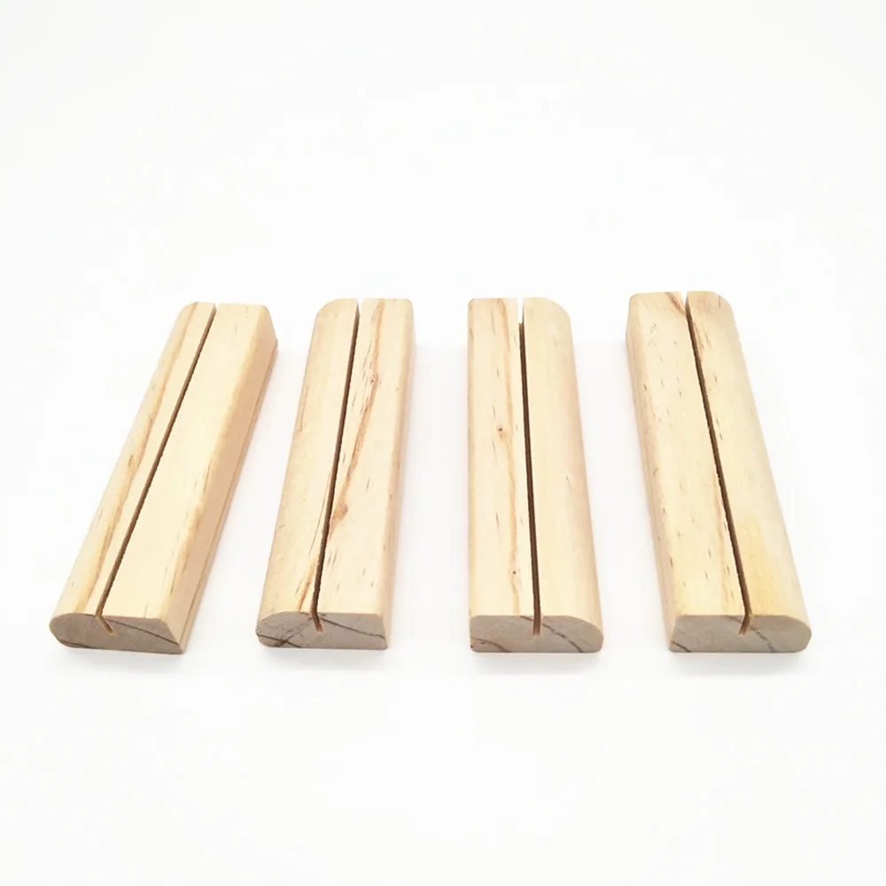 Natural Hotel Restaurant Wedding Place Card Holder Solid Wood Gift Card Display Stand