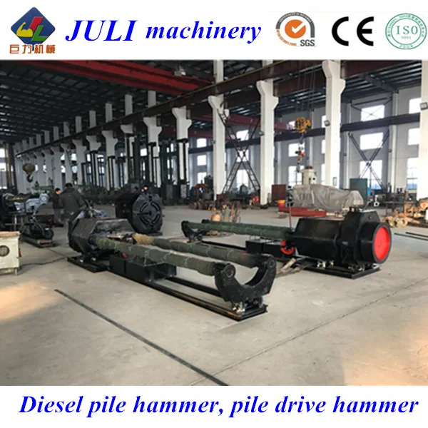 Used K25, K35, K45 pile drive hammer / Juli DD45 diesel pile hammer mounted to crane, excavator for Philippines, Indonesia