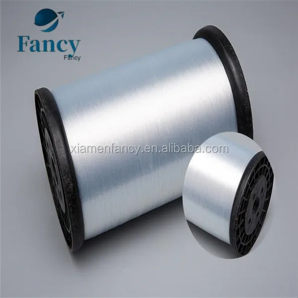 Высокая прочность окрашенные полиэстер пряжа, мононити сырье белый низкой цене Шпулька пластиковая ПЭТ моноволокна пряжи