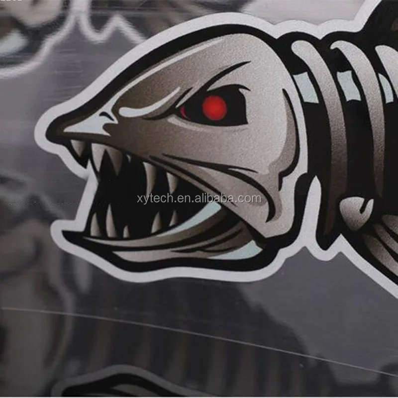 Drop shipping Car Window Glass Sticker Shark Skeleton Decal for Car Body Scratches Decals
