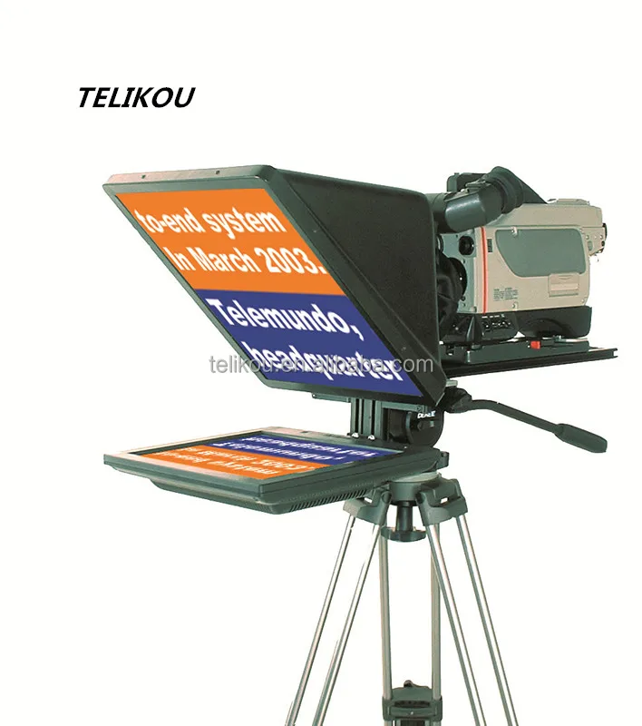 TELIKOU TF-22 22 inch Foldable Portable Extendable Big Screen Telecast Teleprompter for dslr studio with remote control