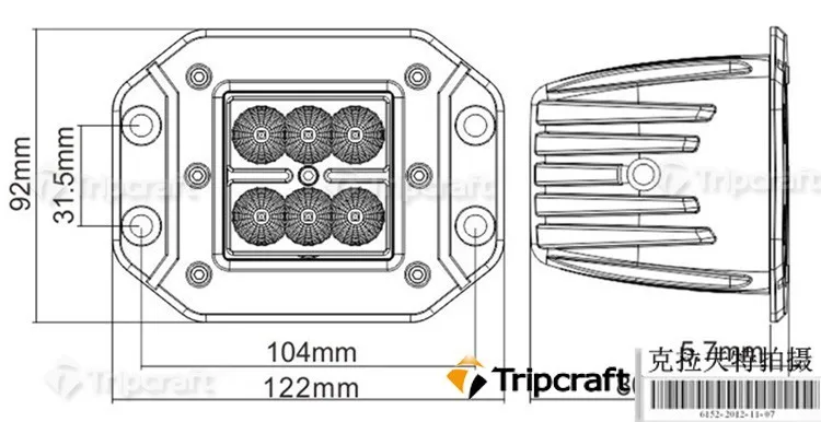 8PCS/LOT! 18W LED WORKING LAMP For 4x4 OFF ROAD ATV TRUCK BOAT UTV WORKLIGHT car accessories