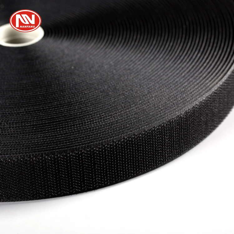 100% Polyester Soft Fireproofing Black Hook And Loop Machine