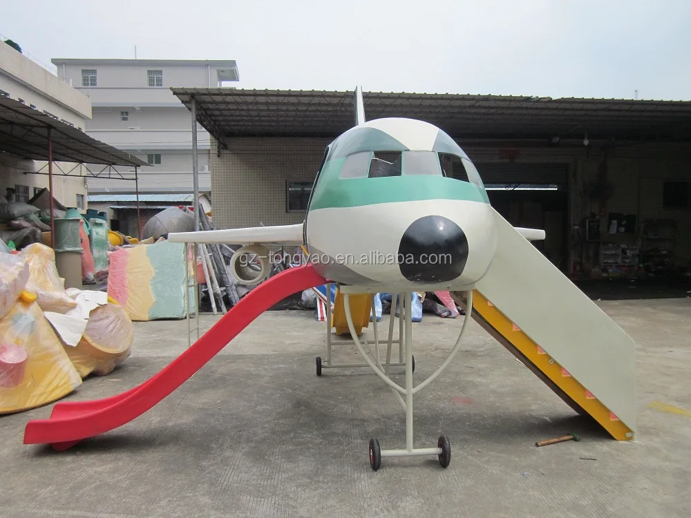 plastic slide outdoor playground children play set airplane playground equipment