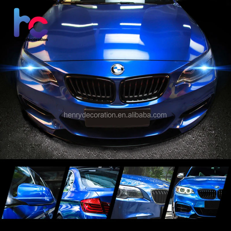 China Factory Glossy PVC Silver Color Glossy Pearl Chrome Metallic Car Vinyl Wraps With Air Free