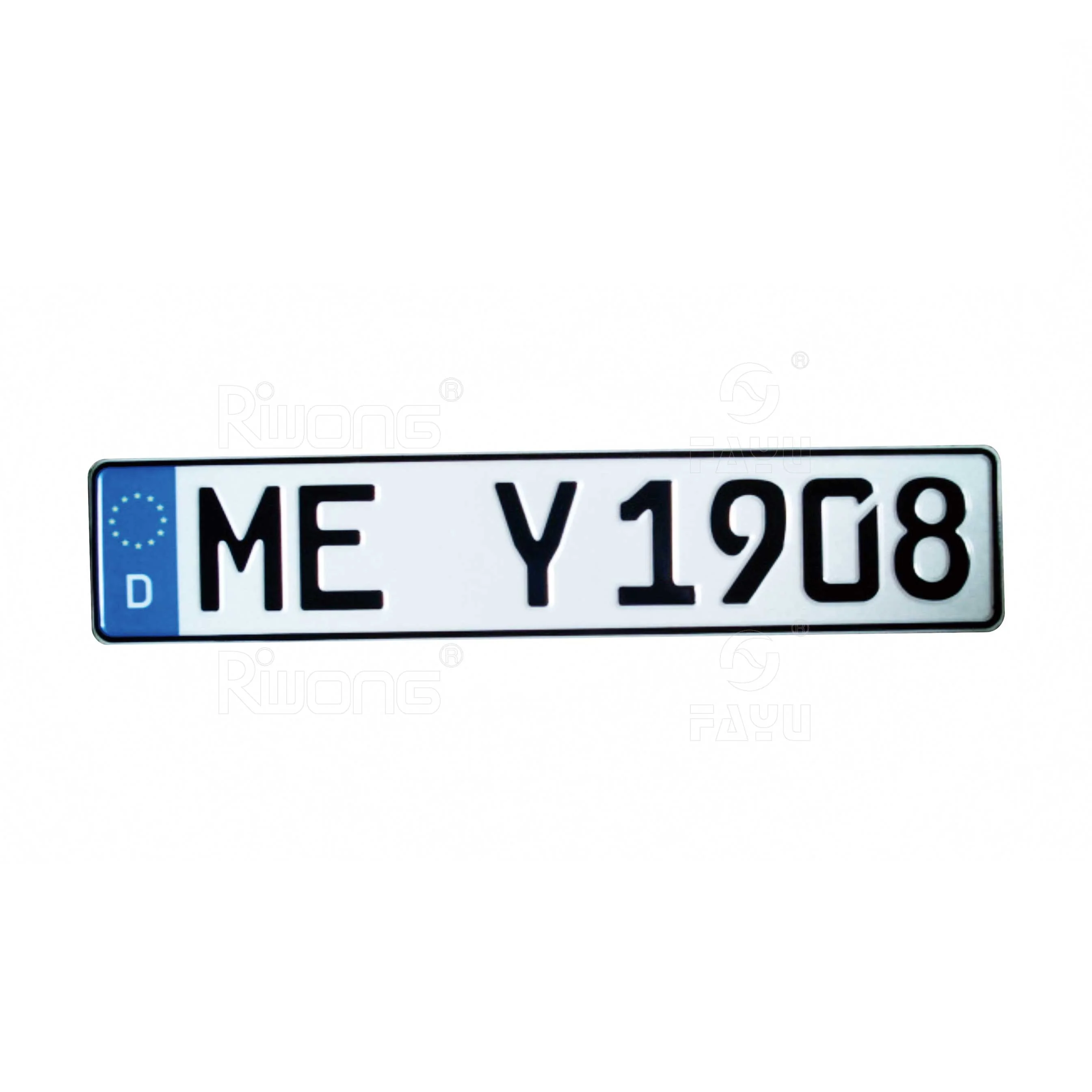 Euro Blank Aluminum Serial Number Plate with Reflective Film
