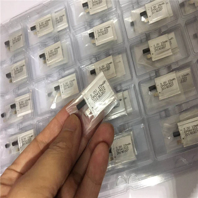 Primary Lithium Manganese Dioxide 3V LiMnO2 battery model 041923 thin 10mAh