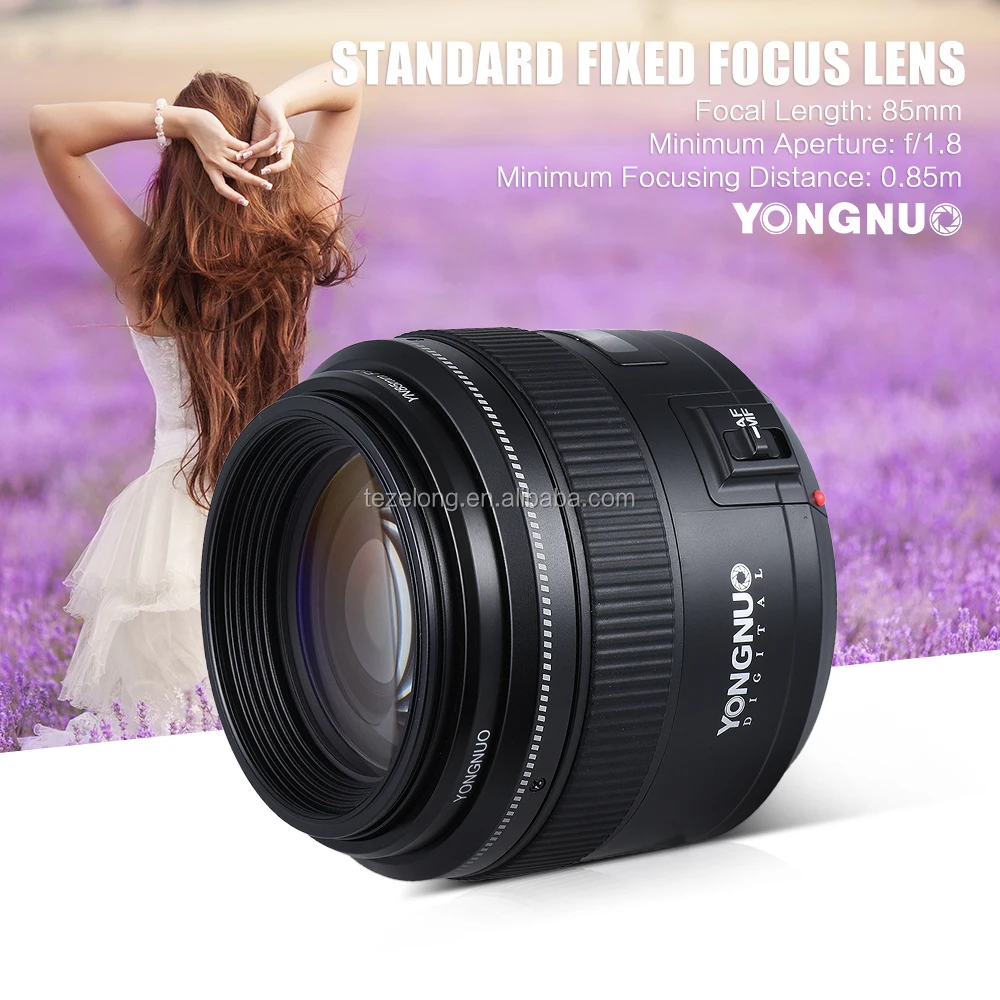 Yongnuo camera lens 85mm medium telephoto lens with len holder YN85 MM auto focus feature for canon DSLR camera