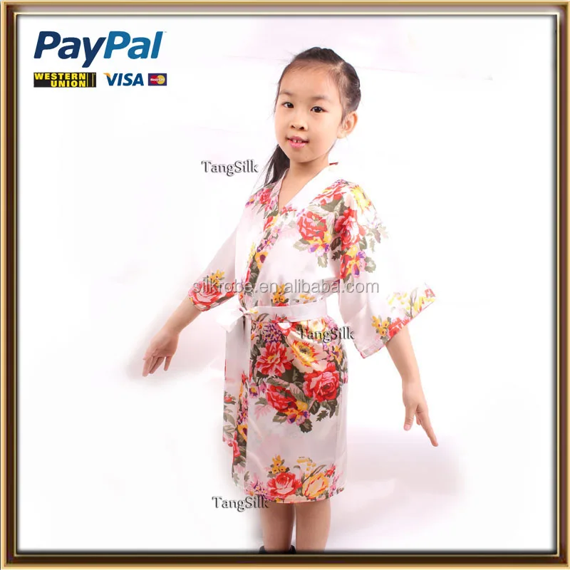 Hot sale floral satin women floral silk robe