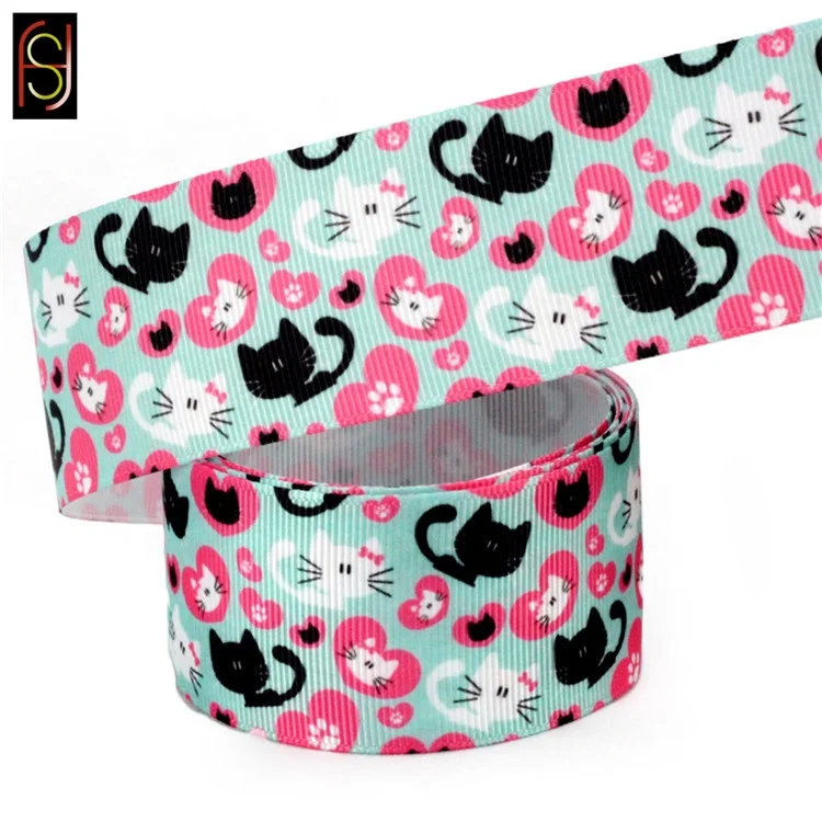 Gift package 75mm wide cartoon grosgrain ribbon sublimation ribbon