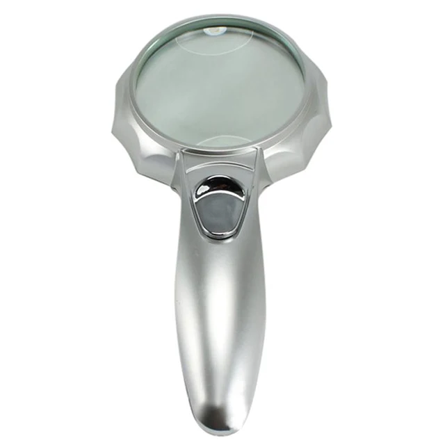 4X75mm New High Quality TH-600556 Green Glass Led Light Handheld Magnifier