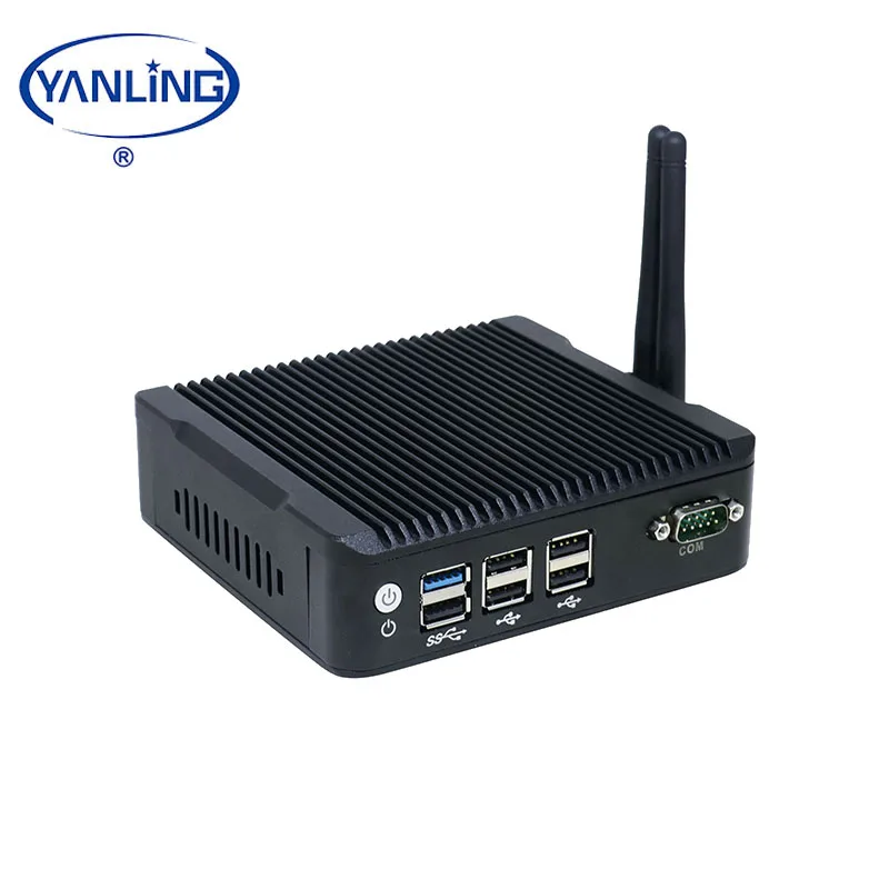  Мини-ПК без вентилятора YanLing Nano itx J1900 с 6USB и 1COM для цифровой вывески