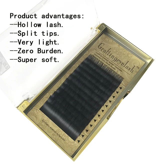 
Custom eyelash packaging box mink eyelash extension split tips Ellipse /Flat silk lash trays 