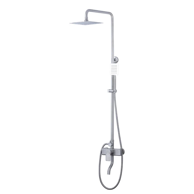 Buying online in china wall mounted stainless steel bathroom shower set complete With Sliding Bar Shower Head