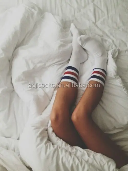 AJ1807 White High Quality Wholesale Custom Cotton Sexy Japan Teen Young School Girl Tube Socks