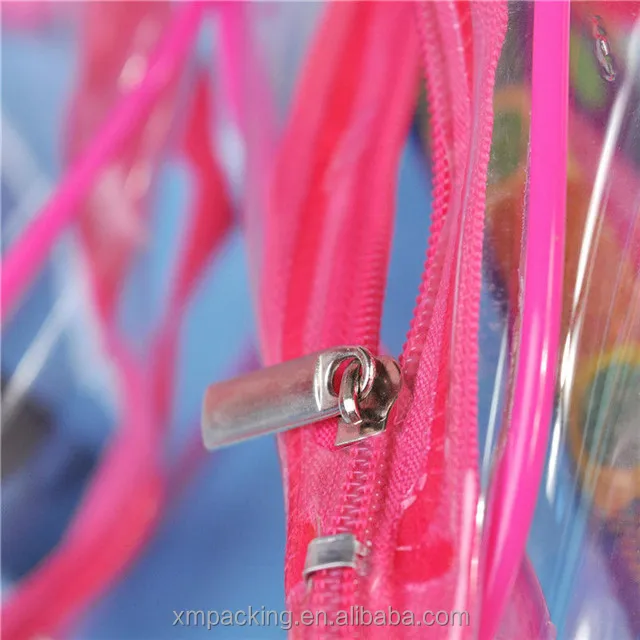 customized transparent waterproof clear plastic travel pvc cosmetic bag with zipper