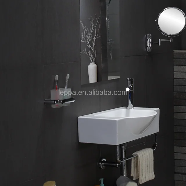 High grade sanitary ware wall hung sink ceramic wash basin Bathroom art basins with towel rack