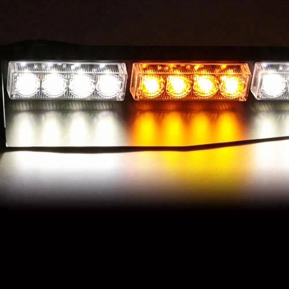 32 led amber emergency interior Warning Strobe Split Mount Deck Dash lamp LED Visor Light Bar