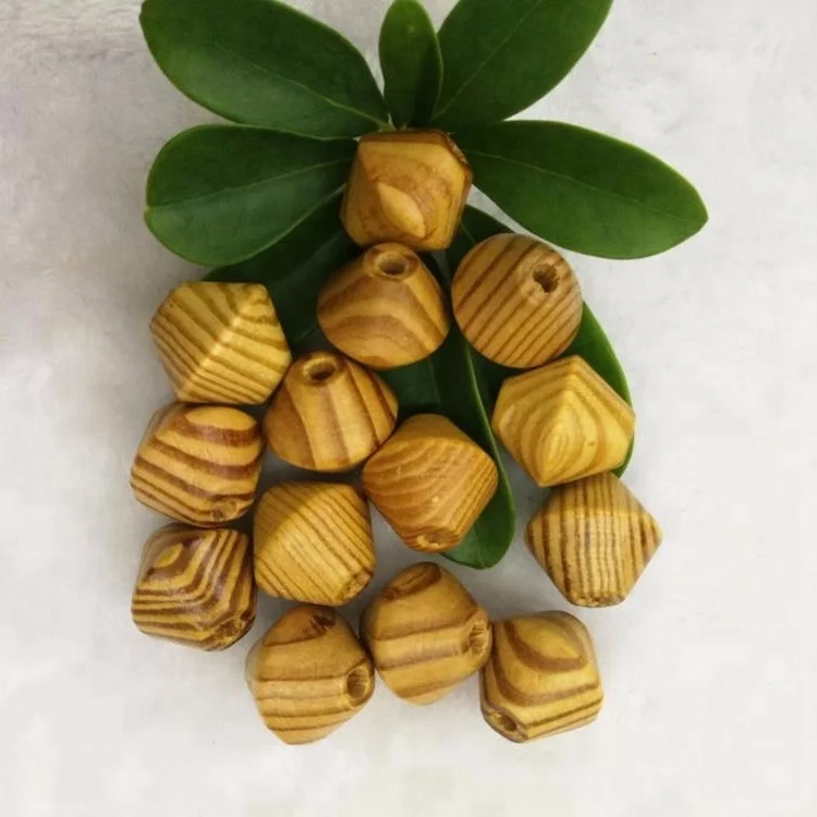 High quality 19*19mm Cheap Large natural unfinished Rhombus  flower Wooden Beads