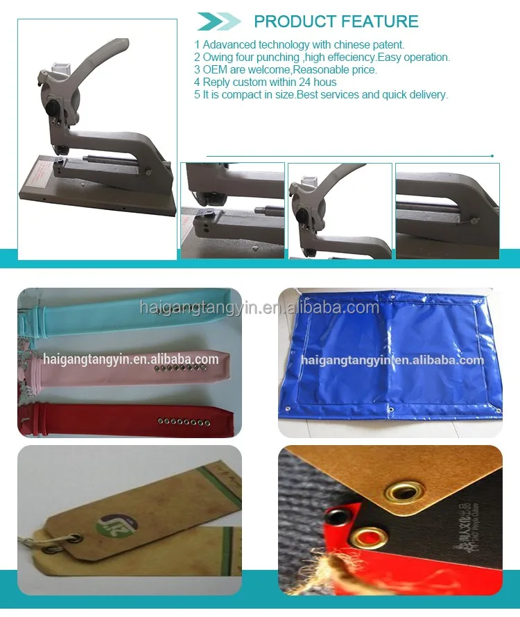 Customized simple operation manual eyelet machine for different material