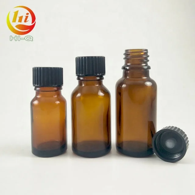 15 ml amber brown glass bottle 15ml 10ml phenolic 18-400 lid cap with polycone liner