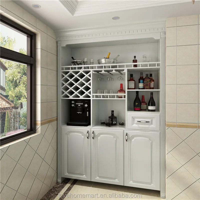 Modern White Wooden Wine Cabinet