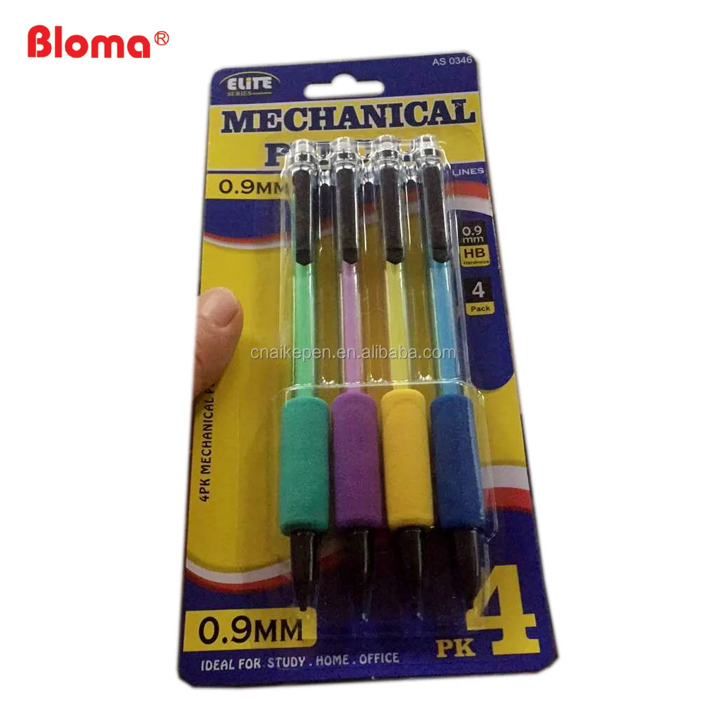 Cheap Cost Custom retractable plastic mechanical pencil with rubber grip handling for office and school