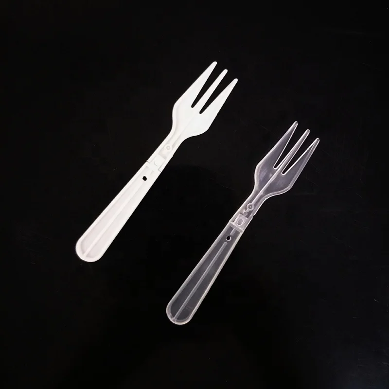 Individually Wrapped PP Mini Fork Disposable Folding Plastic Fork Cake Fork