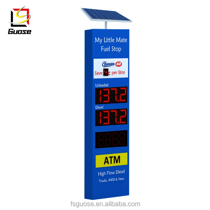 solar powered exit signs led gas price service station equipment