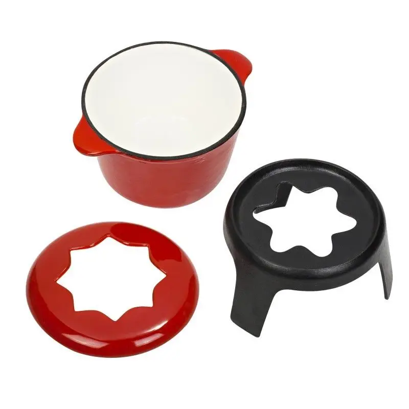 Walmart Cast iron cheese Fondue fountain Enamel Chocolate Hot Pot set for Party