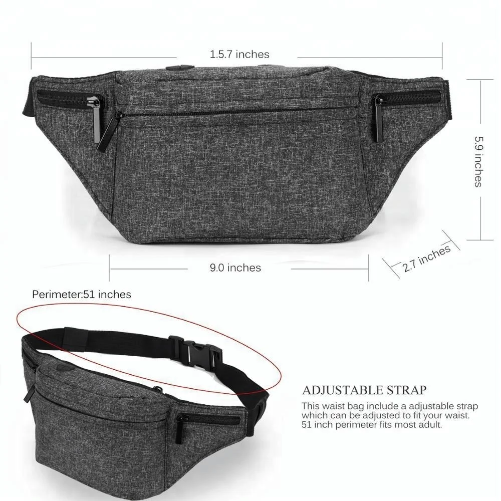 Clear Belt Exercise Private Label Shoulder Strap Climbing Waist Bag Fanny Pack Unisex