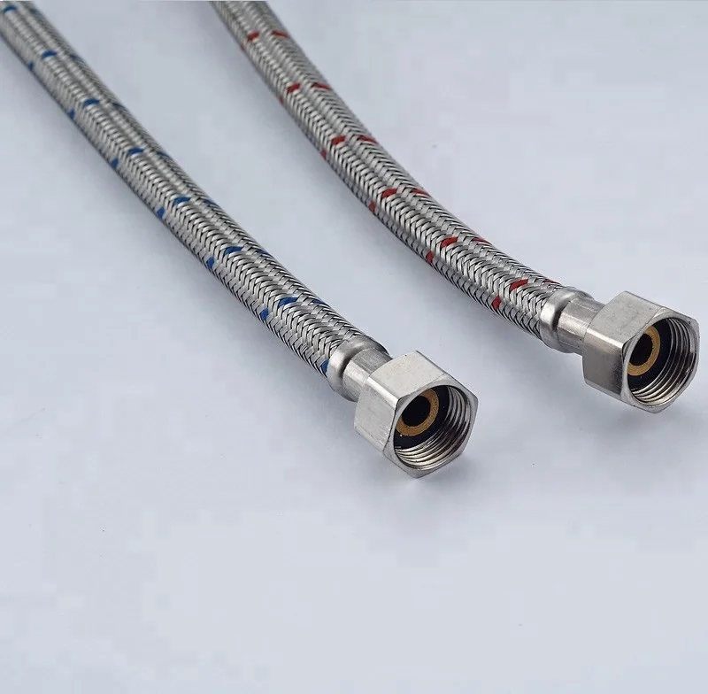 
A Pair Of 60cm Flexible Cold/Hot Mixer Faucet Water Supply Pipe Hoses 