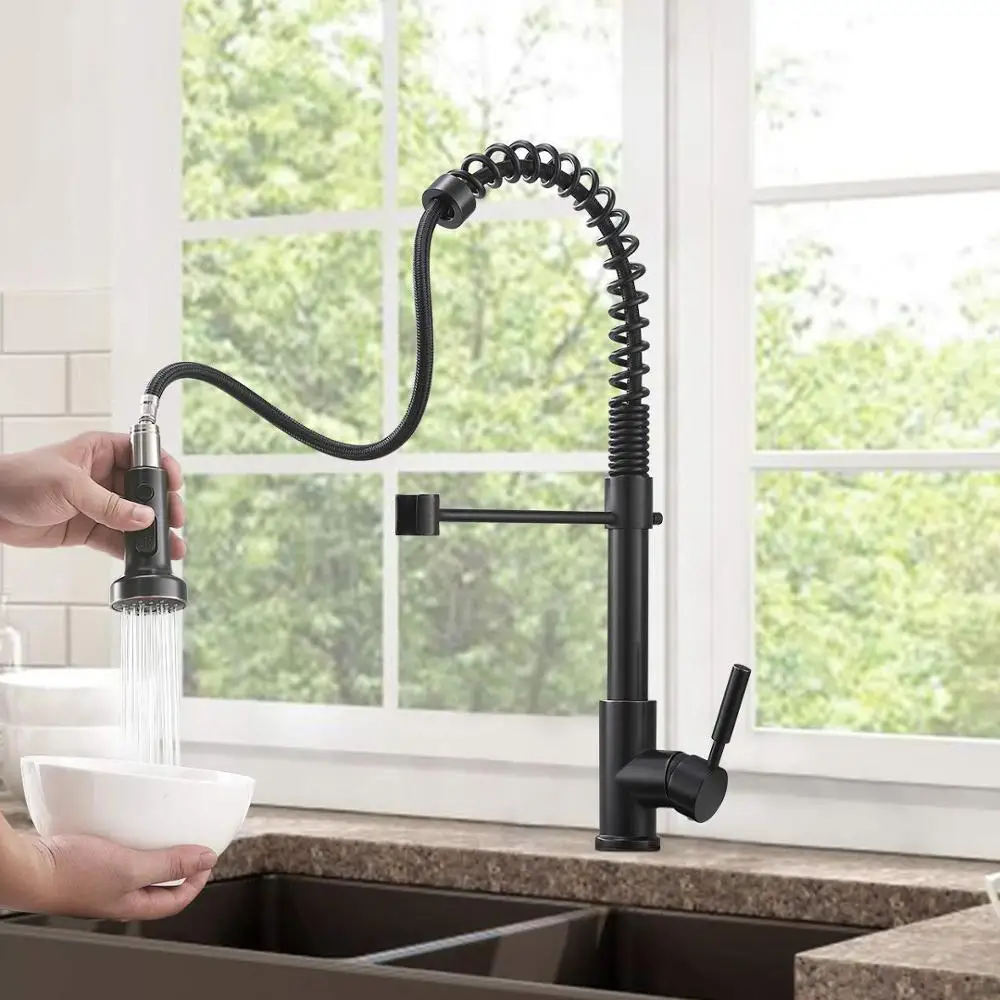 Kitchen Faucet Rubbed Bronze, Single Level for Kitchen Sink Kitchen Faucets With Pull Down Sprayer