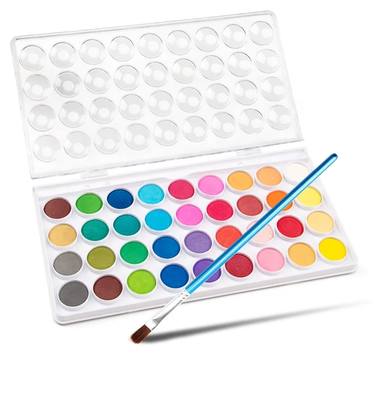 
Watercolor Paint Set-36Colors Watercolor Cake One Brush Set With Oem Sticker 