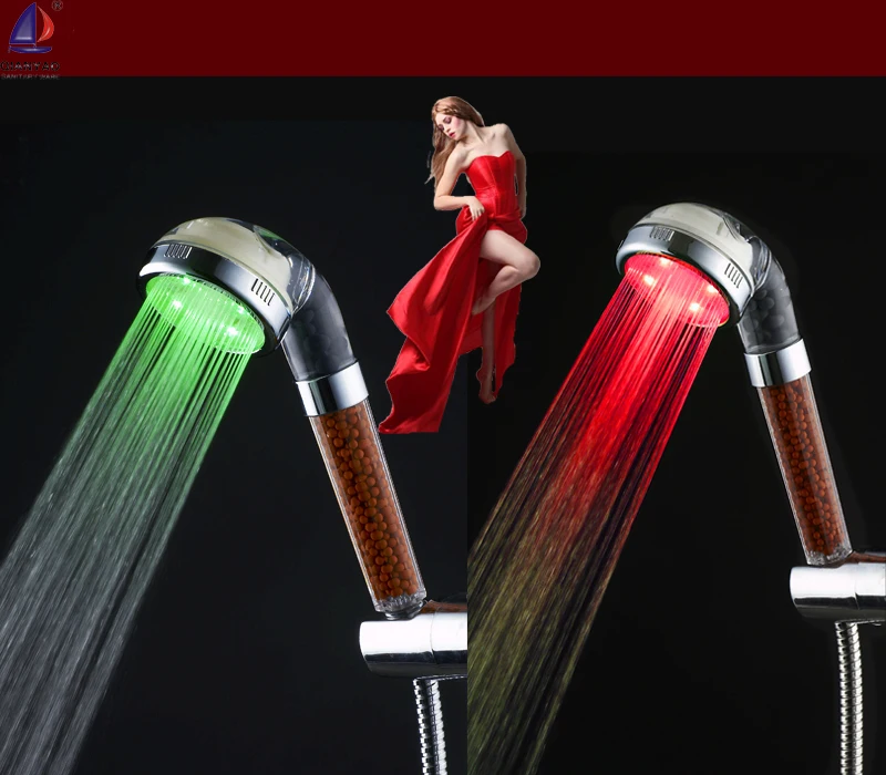 C-138-1 LED high demand sell fast temperature controlled shower head hand shower