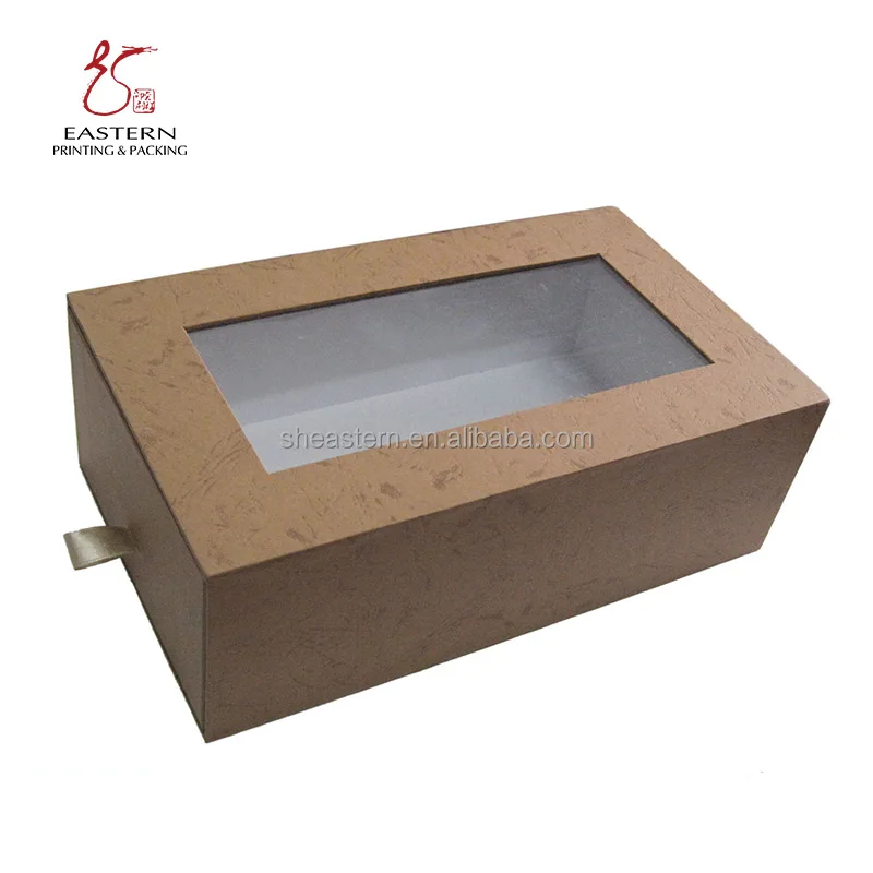Wine Paper Boxes.Cardboard Boxes for Wine Package With Window.Drawer Paper Boxes