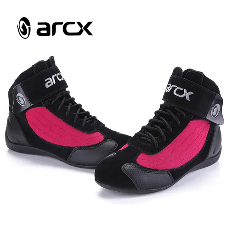 ARCX  Cow Suede Leather Waterproof Anti-skid Fashion Moto Racing Boots Motorbike Touring Riding Shoes